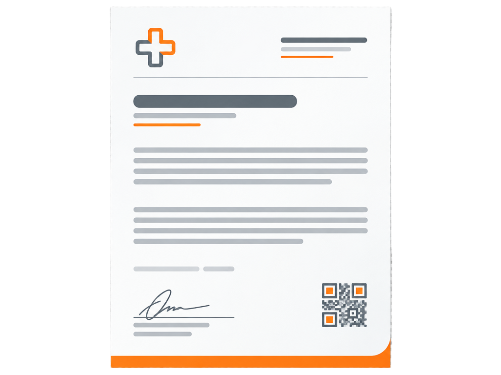 Apresentação visual de um atestado médico